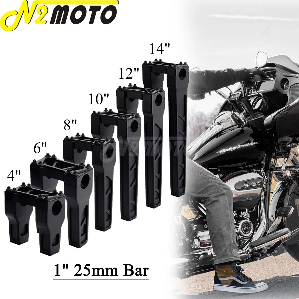TCT-MT 1" Z Bars Handlebar Fit For Harley Drag Style Bar Bobber Softail Dyna Sportster Black