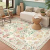 Retro Living Room Carpet Bohemian Light Luxury Floral Large Area Bedroom Rug Machine Washable Non-slip Coffee Table Mat Ковер 러그 1