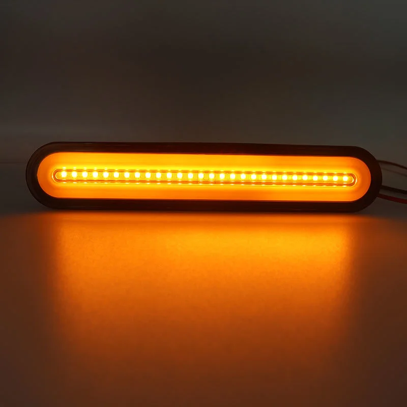 2x Waterproof 100 LED Truck Sequential Flowing Signal Light Lamp Trailer Brake Light 3 in1 Neon Halo Ring Tail Brake Turn Light
