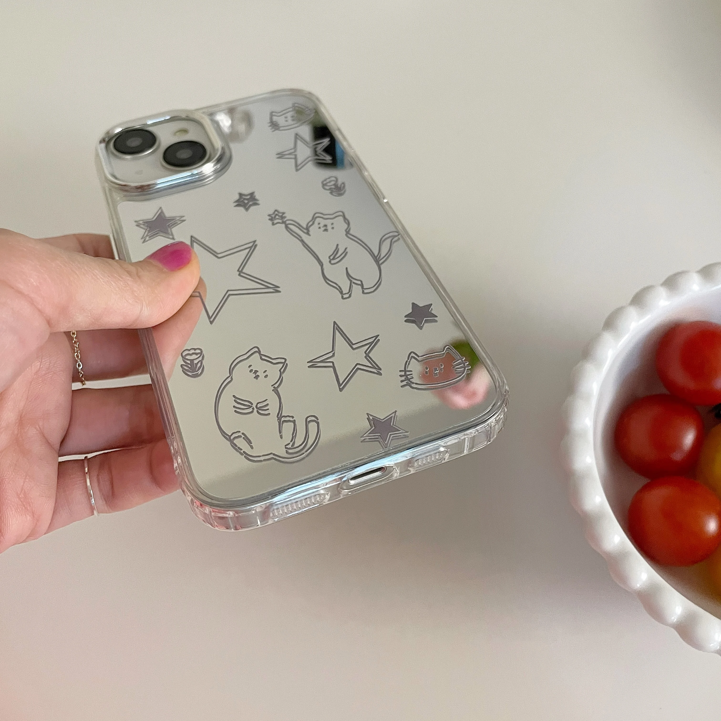 Electroplated Cartoon Cat Phone Case - Cute & Stylish Back Cover