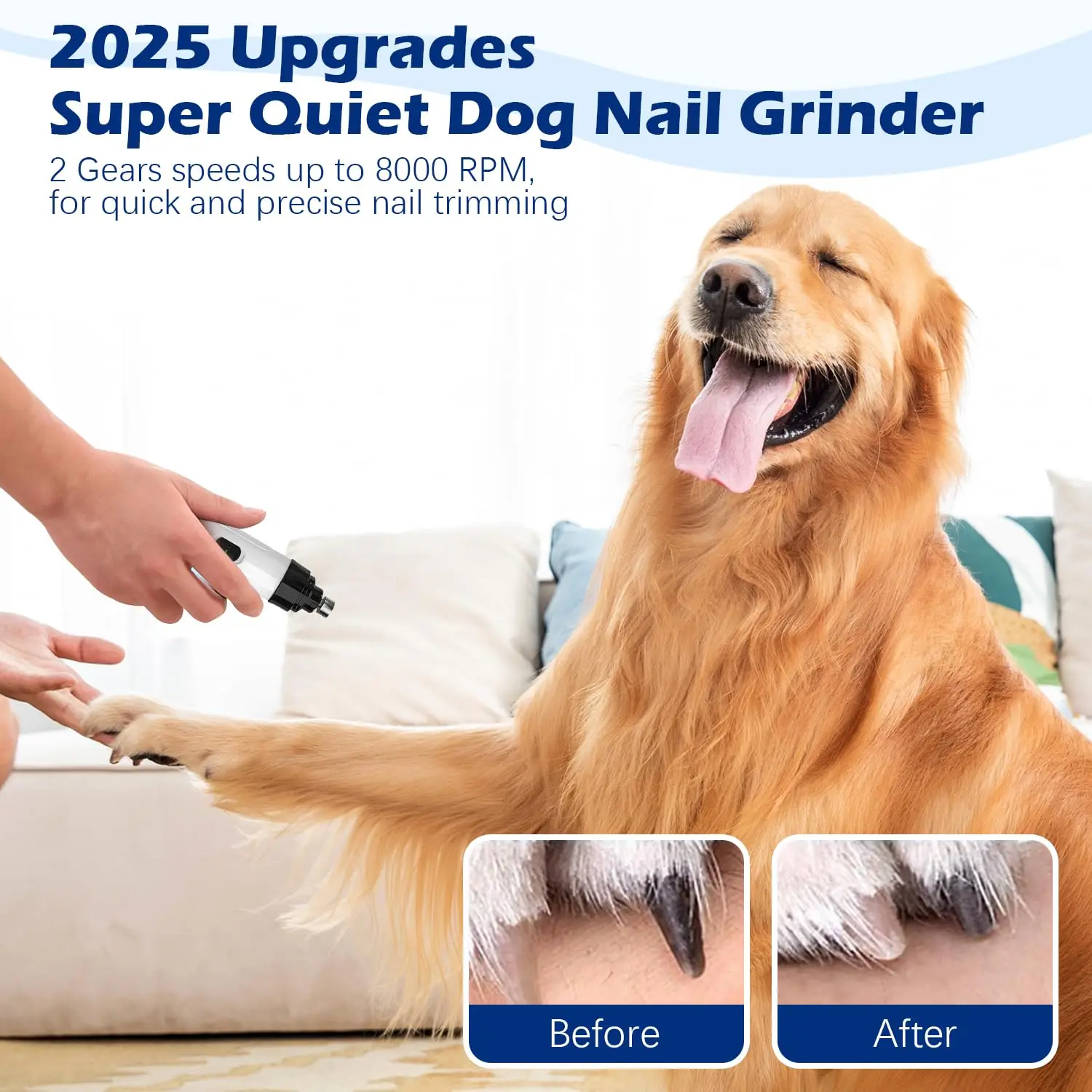 2024 New Silent Grind Pro for Dogs Silent Grind Pro Dog Nail Trimmer Electric Dog Nail Clippers Pet Paws Grooming Smoothing Tool 2