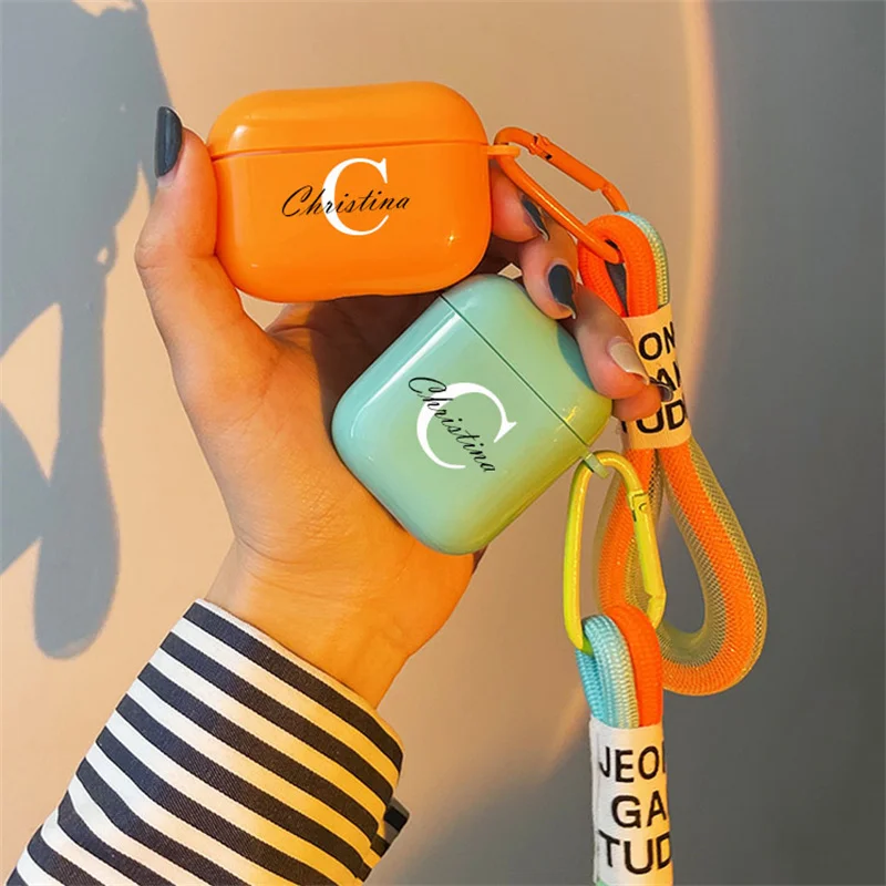 Custodia Morbida In Tpu Con Cinturino A Mano Ins Lable Per Airpods 3 Pro 1 2 Lettere Personalizzate Personalizza Custodia Per Auricolari Custodia Con 