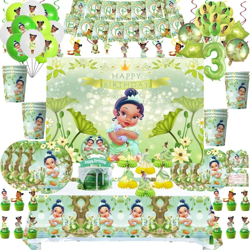 Princess Tiana Birthday Party Decoration Cup Plate Napkins