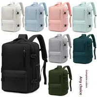 New Multi-layer Commuter Unisex Backpack Large Capacity Travel Computer Bag Trendy Business Brand Oxford Cloth Pure Color