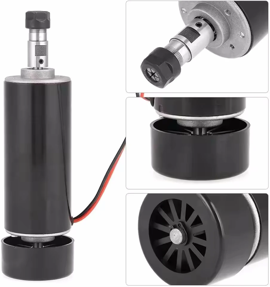 300W 500W CNC Spindle Motor Air Cooling Spindle 52MM DC12-48V Milling Motor CNC Router Engraving Machine