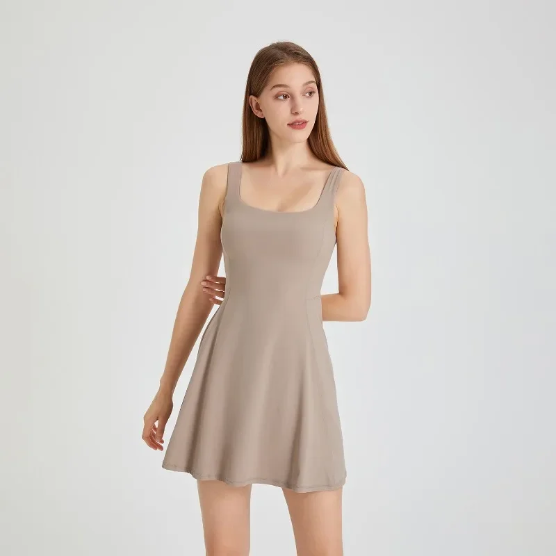 Women'S Fashionable Solid Color Sleeveless Casual Sports Short Strap Dress Elegant Dresses For Women Vestidos De Mujer платье