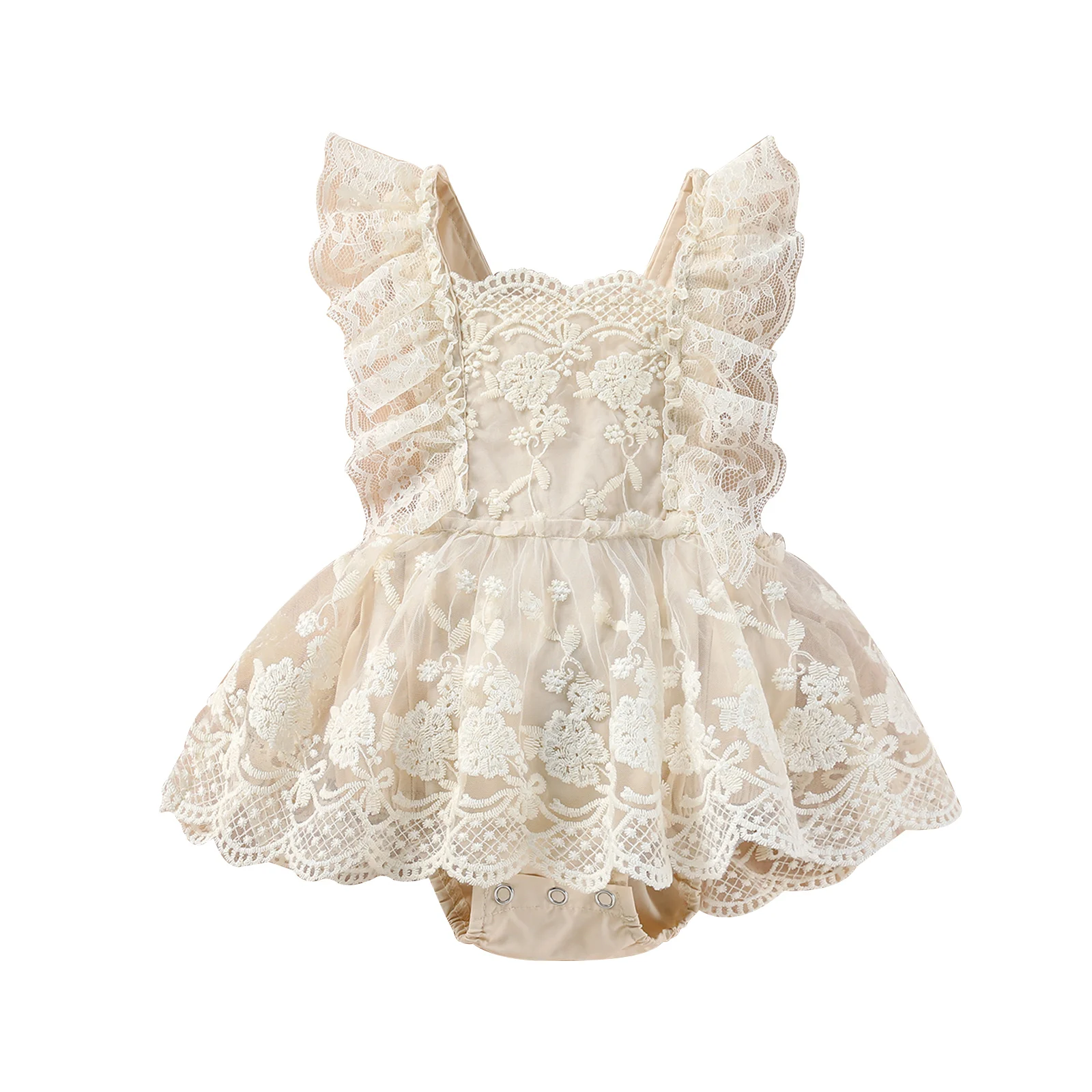 Baby Girl Off-Shoulder Lace Bodysuit 1