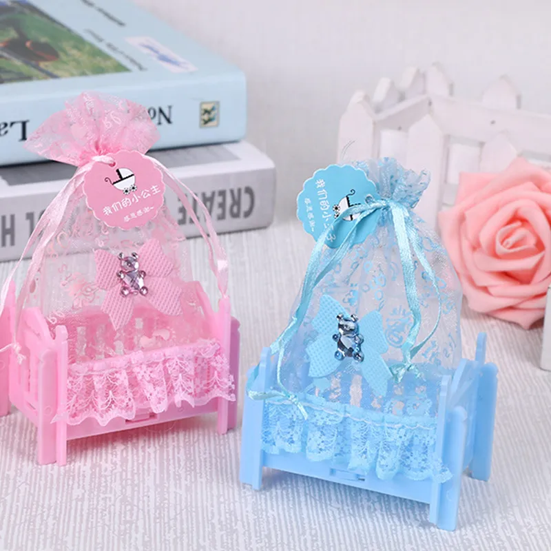 Cajas De Dulces Para Boda O Baby Shower - 50 Unidades, Papel Con Diseño Huella Bebé, Incluyen Cintas, Color Rosa