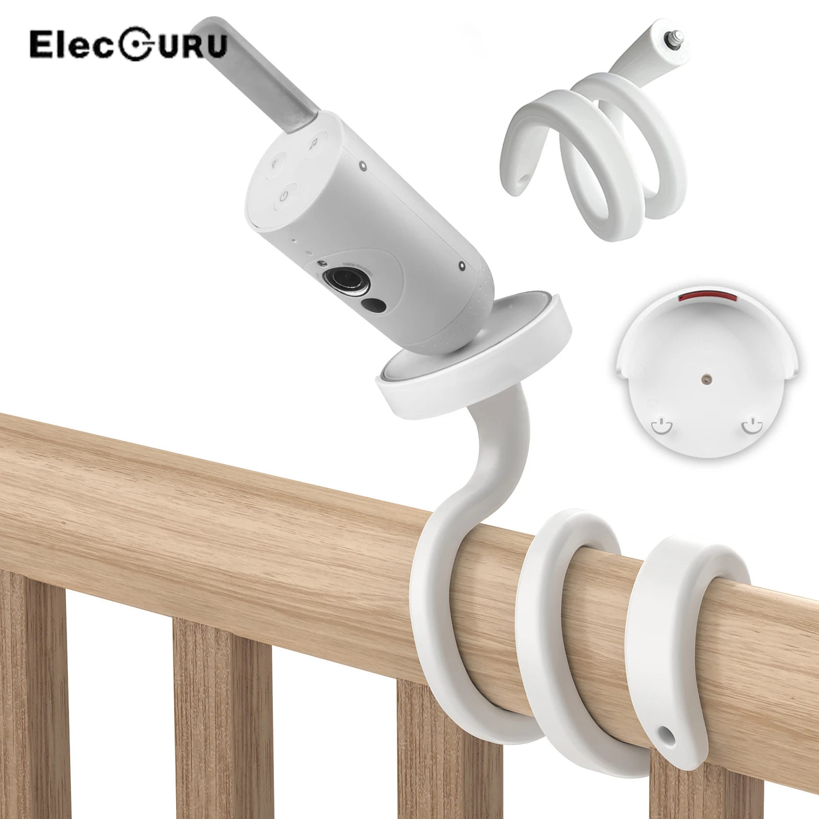 Staffa Di Montaggio Flessibile A Spirale Per Baby Monitor Philips Avent Collegato Scd923, Si Collega Agli Scaffali O Ai Mobili Della Culla