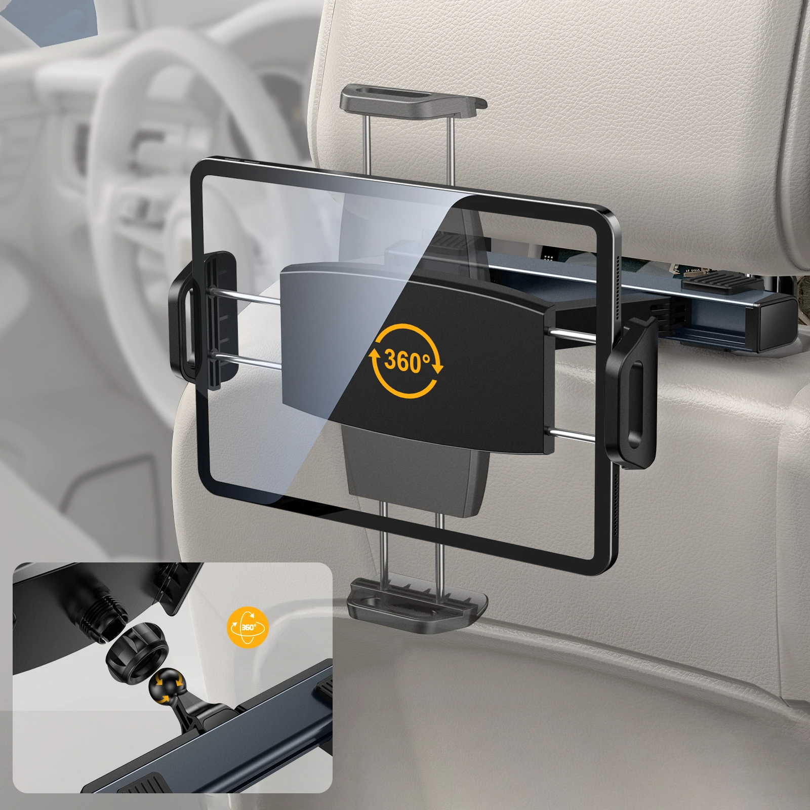 Soporte Flexible giratorio de 360 grados para iPad, almohada de coche,  soporte de teléfono móvil, soporte de tableta, reposacabezas de asiento  trasero, soporte de montaje de 5 11 pulgadas|Soportes de tablet| -  AliExpress