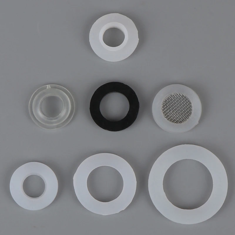 Silicone Rubber Sealing Gasket Set - White & Black (10 Pieces)