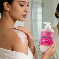 Lotion pour le corps blanchissante LKIAE, avec vitamine C, vitamine E, curcuma, adoucissante pour la peau, hydratation intense, absorption rapide, 500 ml 5