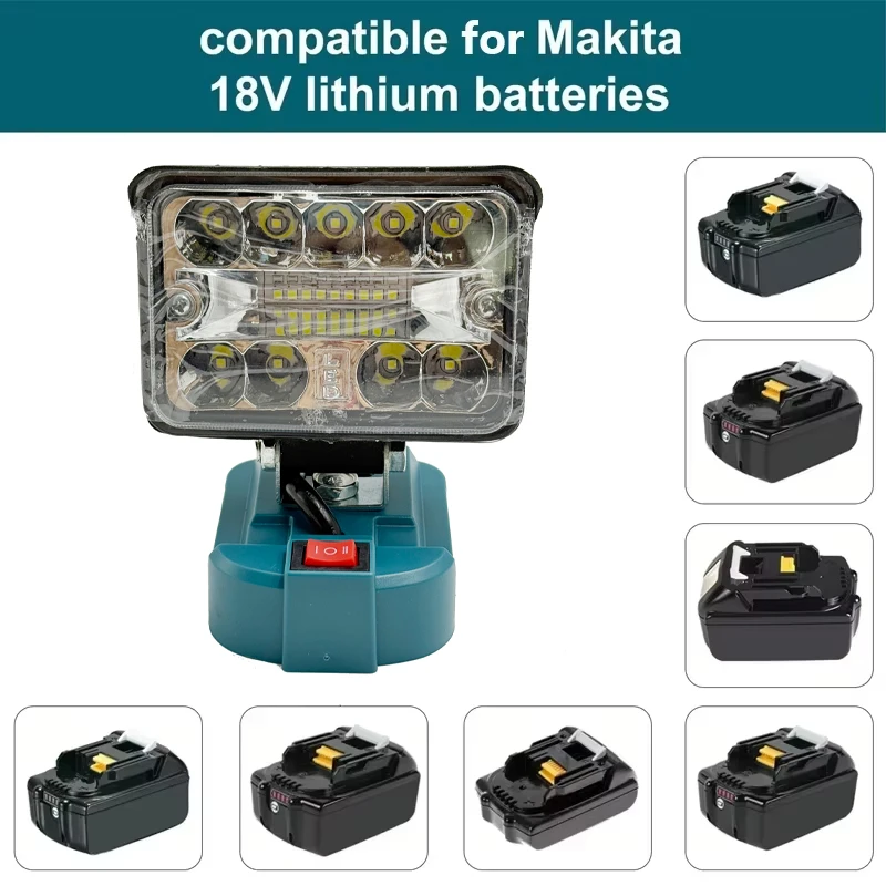 LED Work Light for Makita 18V Battery Flashlight Portable Flood Light Cordless L