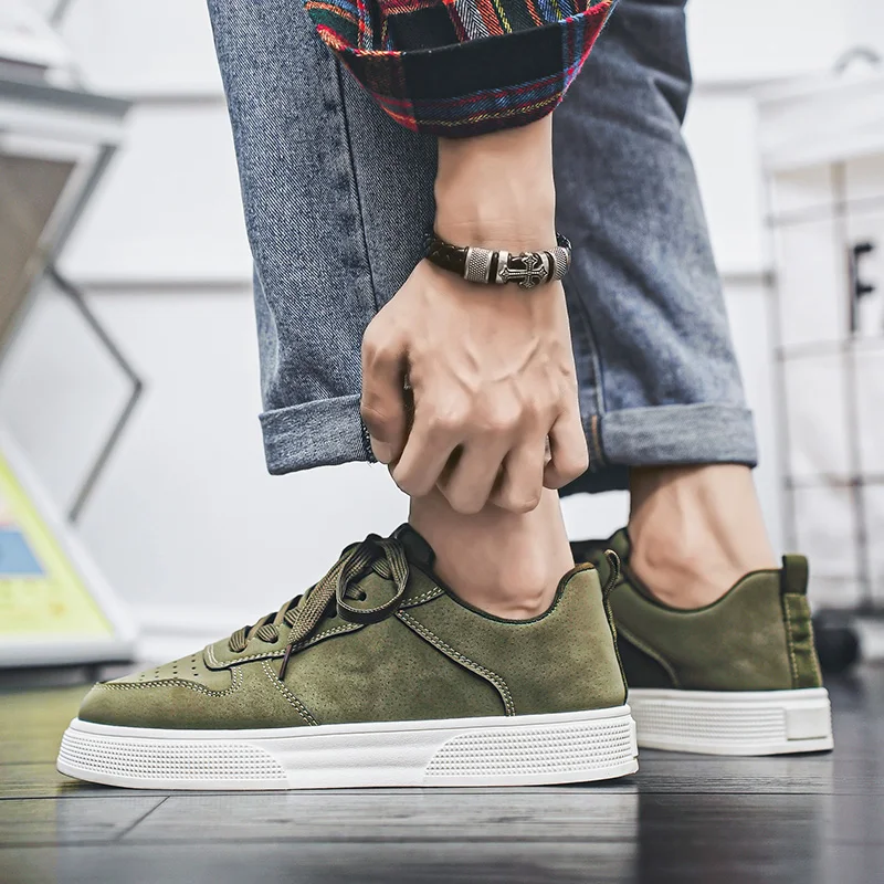 2025 Hot Sale Green Canvas Shoes Men Big Size 48 Harajuku style Men's Vulcanize Shoes Comfortable Cheap Skateboard Shoes For Men 3