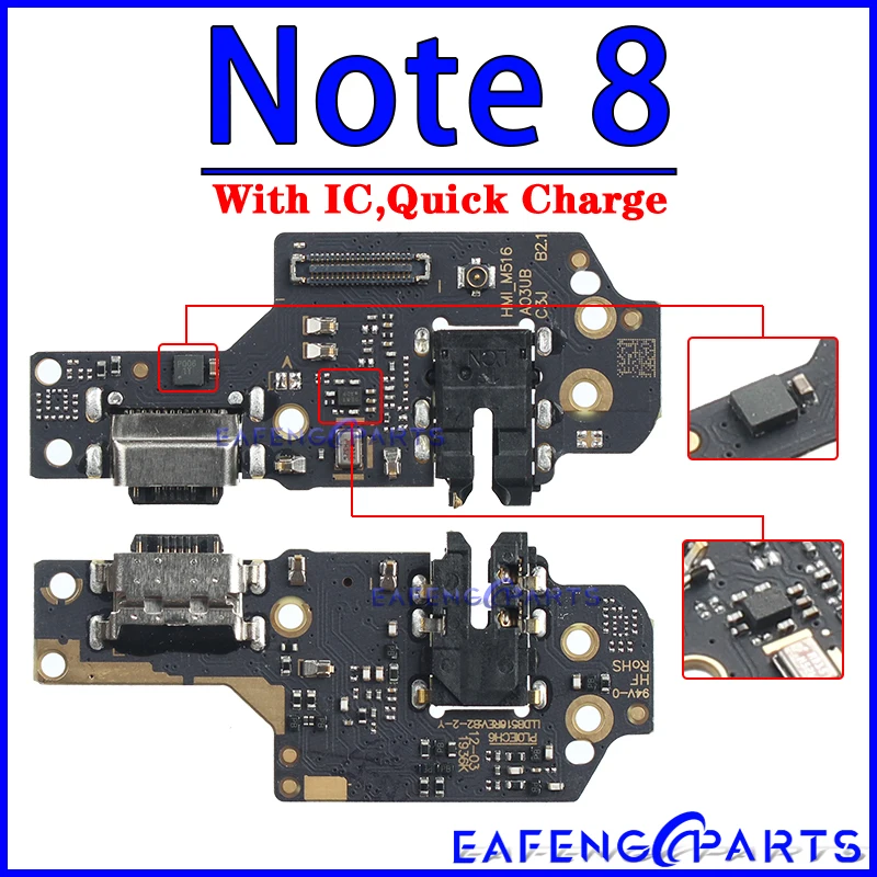 샤오미 레드미 USB 도크 커넥터 충전기 포트, 노트 8 8A 8T 5 6 6A 7 7A 7S 플러스 프로 충전 보드 모듈 포트