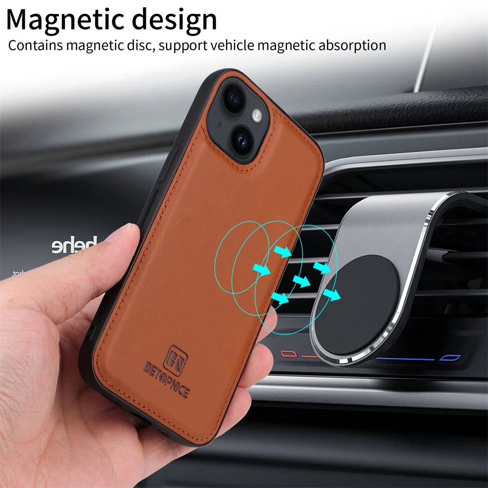 BETOPNICE 2-in-1 Detachable Magnetic Leather Wallet Case with Folio Flip and Magnet Clasp