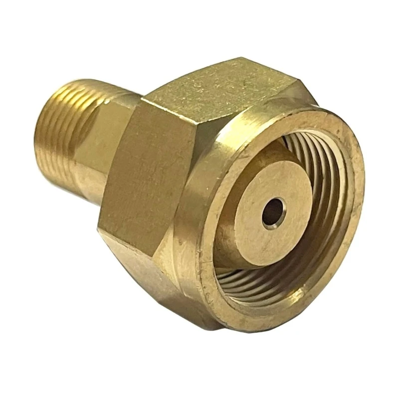 Sturdy Brass Acetylene Regulator Adapter CGA 520 B Tanks to CGA 200 Connection Portable Accessory for Gas Cylinders