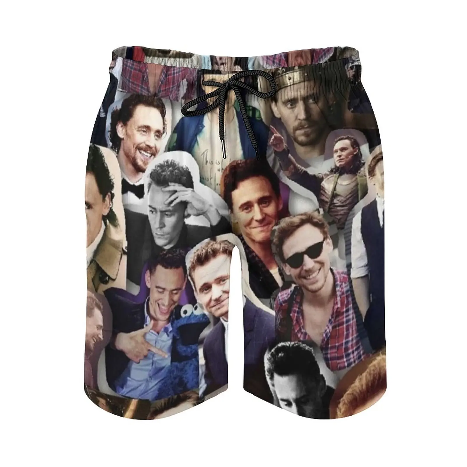 

Tom Hiddleston Collage Men's Beach Shorts With Mesh Lining Surfing Pants Swim Trunks Tom Hiddleston Actor Collage Tom