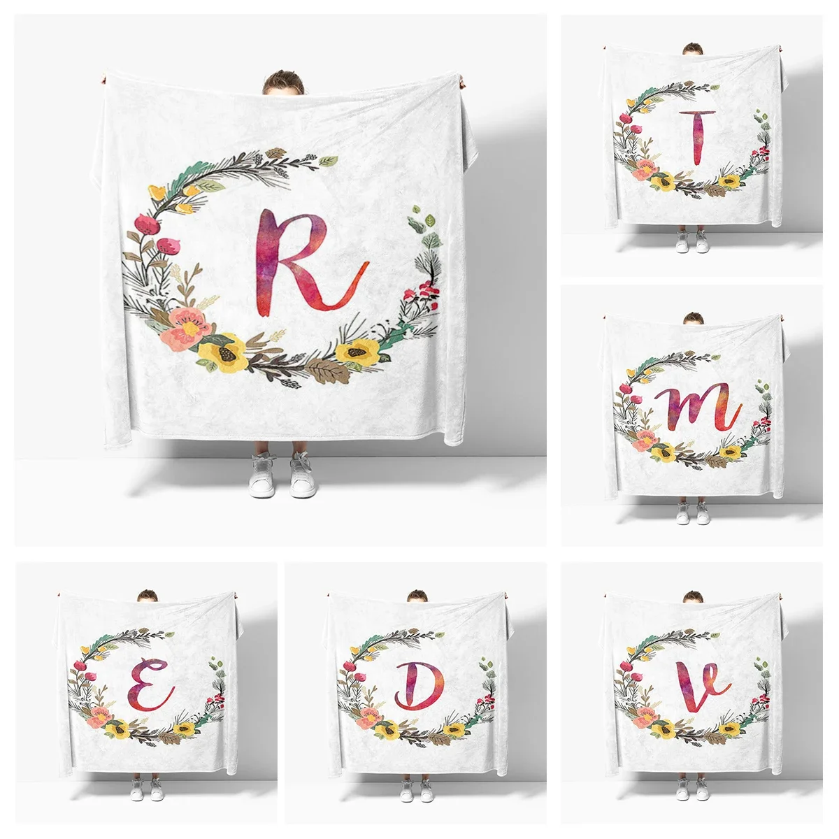 

Home decoration Letter wreath plush Sofa blanket anime Bedspread on the bed anime fluffy soft blankets thick blanket for winter