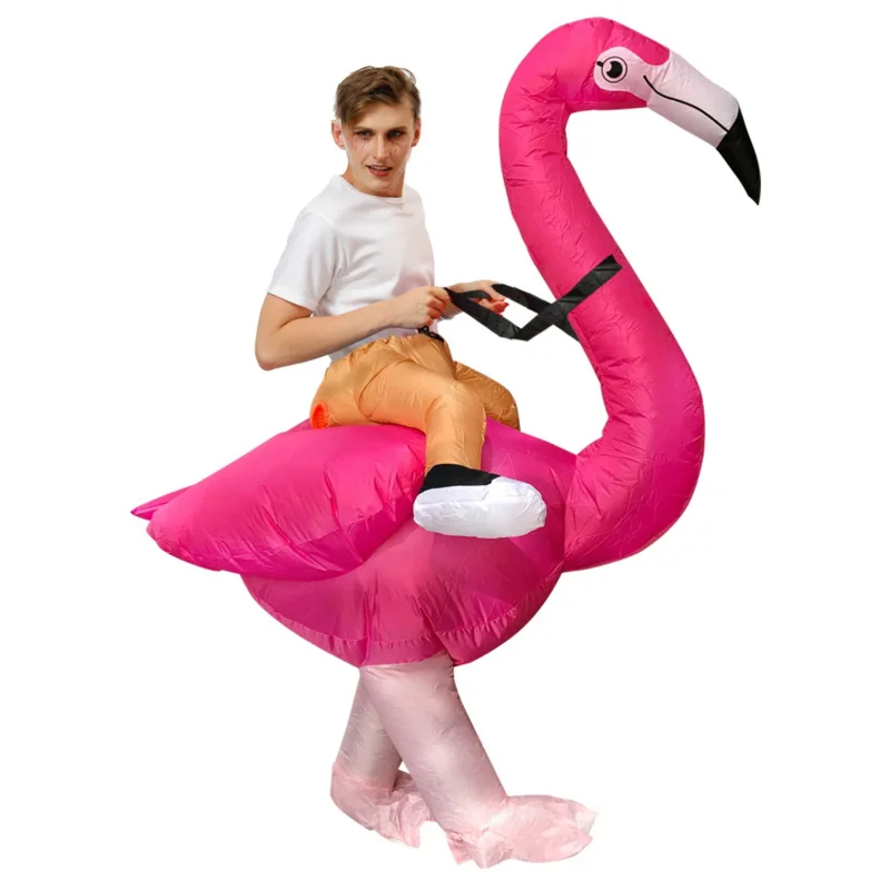 

Hot Adult Flamingo Inflatable Costume Anime Dress Suit Carnival Purim Halloween Christmas Party Cosplay Costume for Men Women