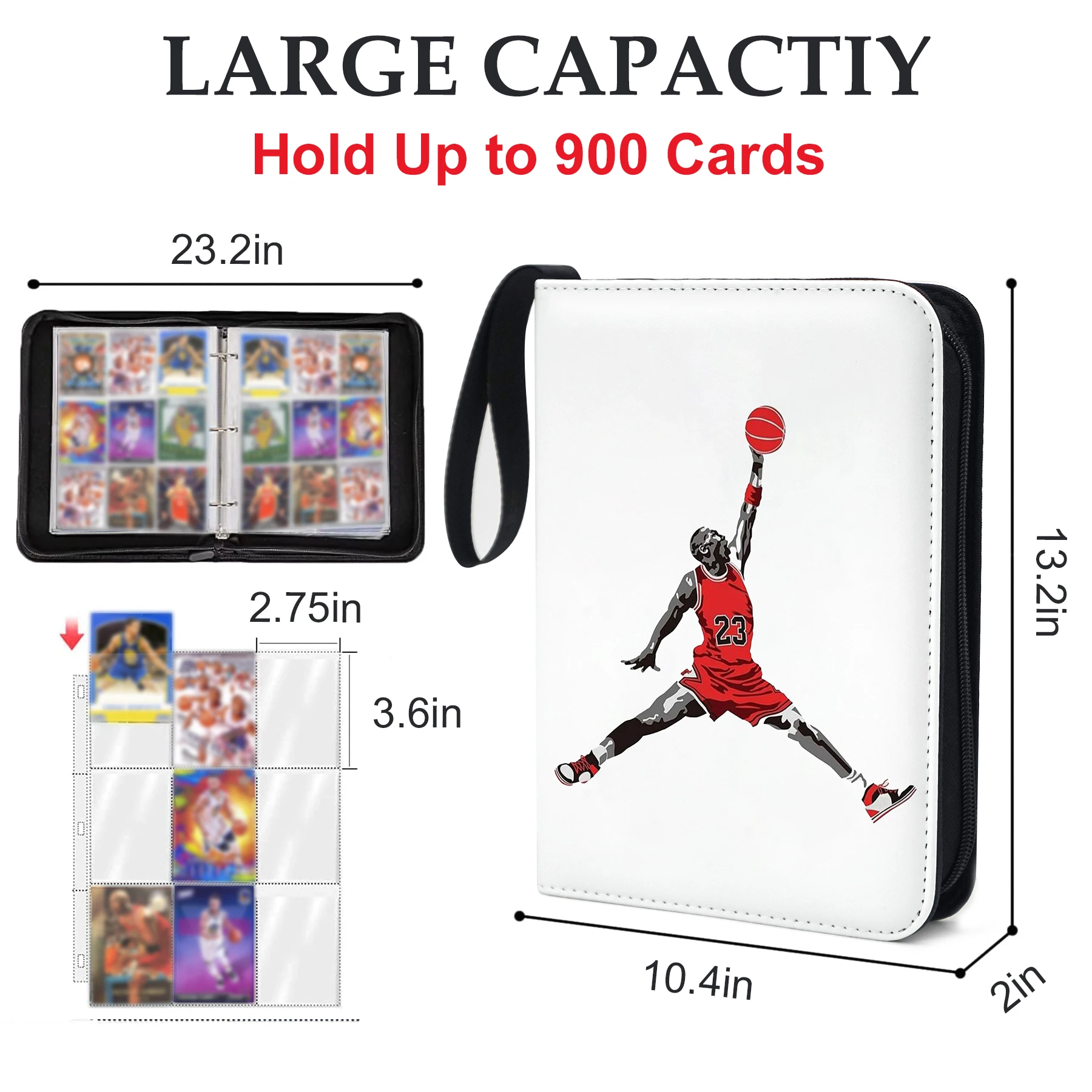 Raccoglitore per carte sportive, 900 tasche, impermeabile