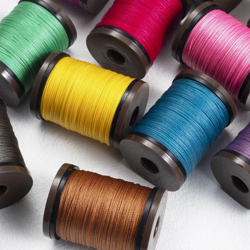90M 0.5mm Round Waxed Thread for Leather Craft Sewing DIY Jewelry ...