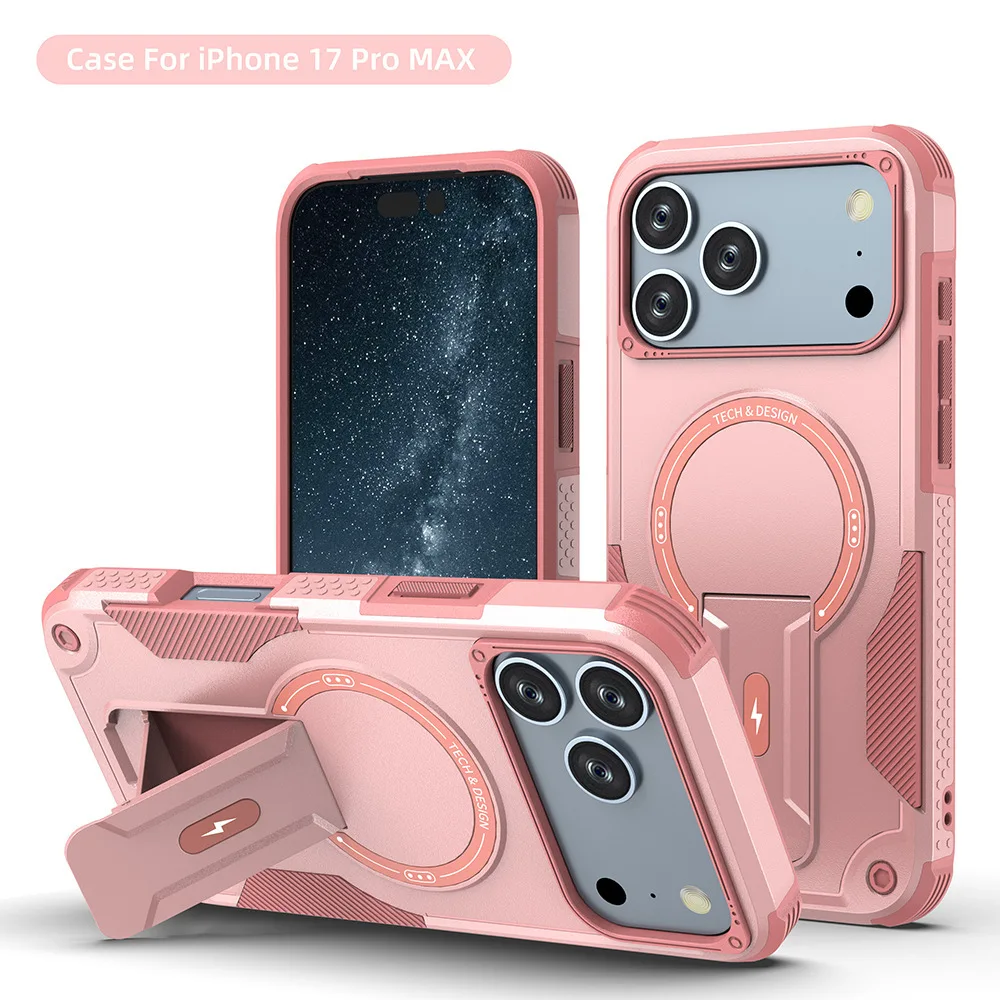 Magnetic Protective Phone Case with Stand and Kickstand Features