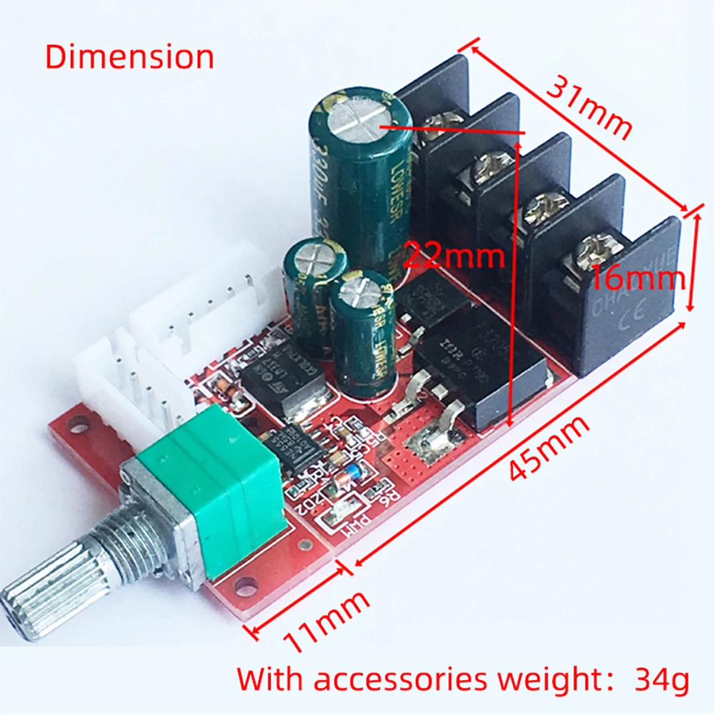 

DC 10V-50V 15A DC PWM Motor Speed Controller Module LED Dimmers Board High-Power LED Dimmer Speed Controller Module with Switch