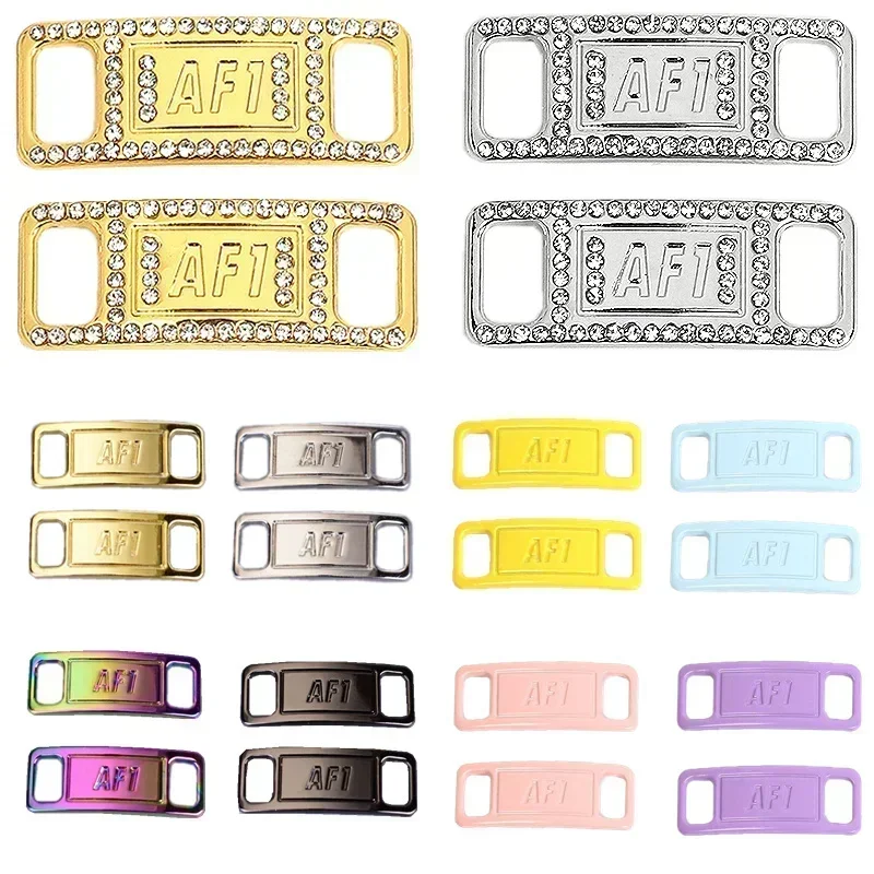 AF1 Diamond Shoe Charms Fashion Laces Buckle Quality Metal Shoelaces Decorations Chapa Air Force One Shoes Accessories 1Pair shoe accessories