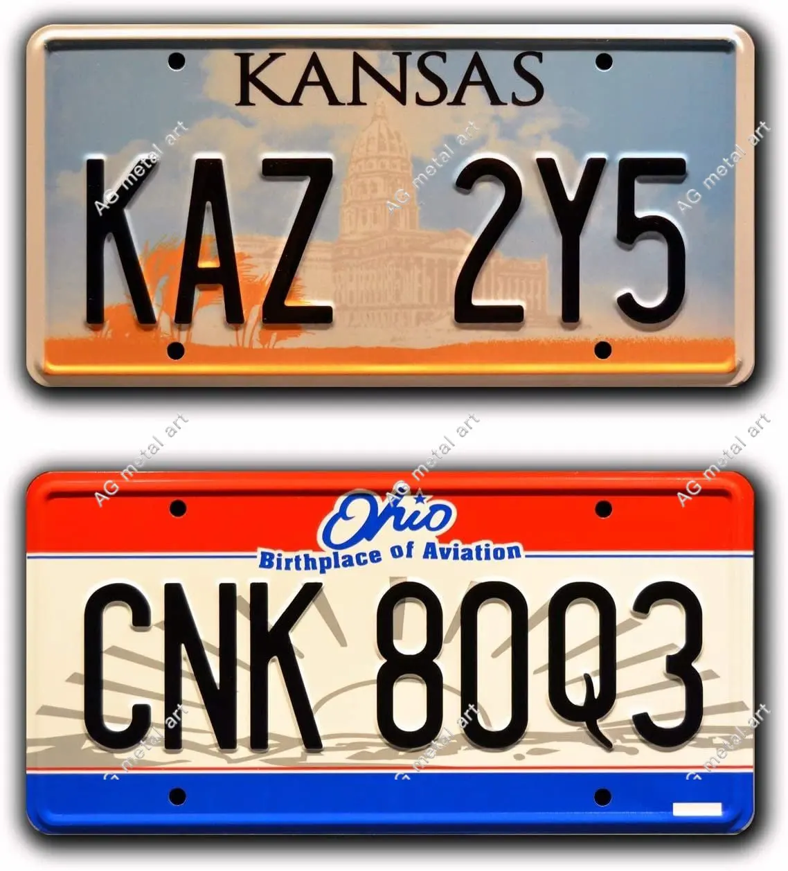 

Celebrity Machines Supernatural | Kaz 2Y5 + CNK 80Q3 | Metal Stamped License Plates motorcycle garage vintage decor posters