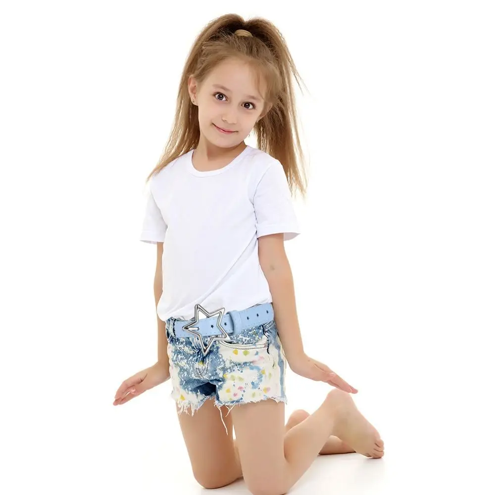 Mädchen Jungen Fünfzackigen Stern PU Schnalle Gürtel Bund Einstellbare Metall Snap Leder Gürtel Taille Gürtel Taille Strap Dünnen Gürtel – Detail 10