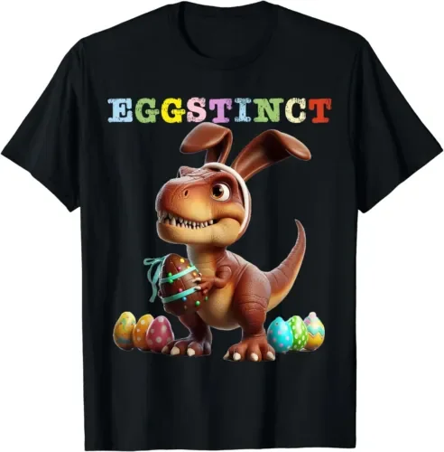 Easter Bunny T Rex Dinosaur Eggs Ragazzi Ragazze Uomo Donna Camicia Maniche Lunghe O Corte