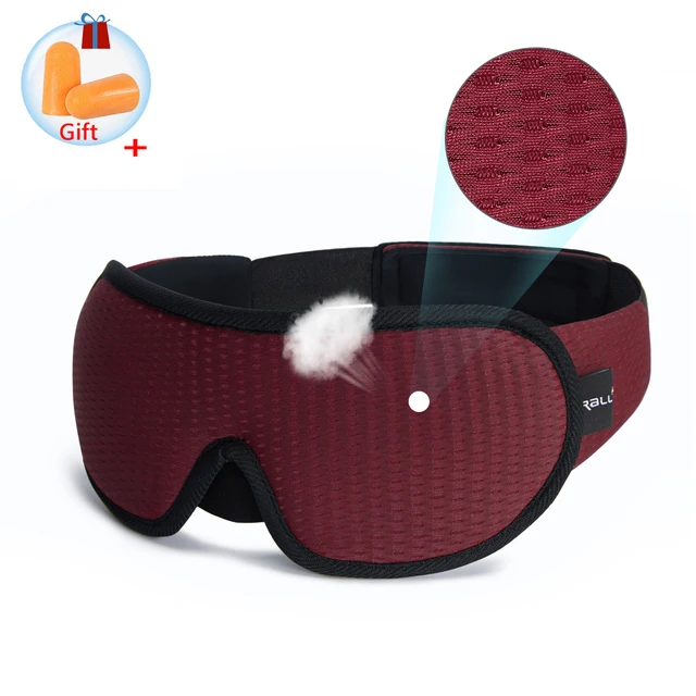 3D Sleeping Mask 100% Blackout Blindfold Sleep Mask for Eyes Smooth Sleep Eye Mask Sleeping Aid Eye Mask for Travel Slaapmasker Type-A-Red