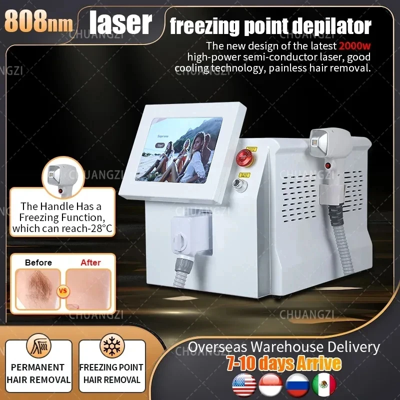 

2024 ice titanium big power CE approved laser 808nm 755nm 1064nm High Power 2000W laser hair removal machine