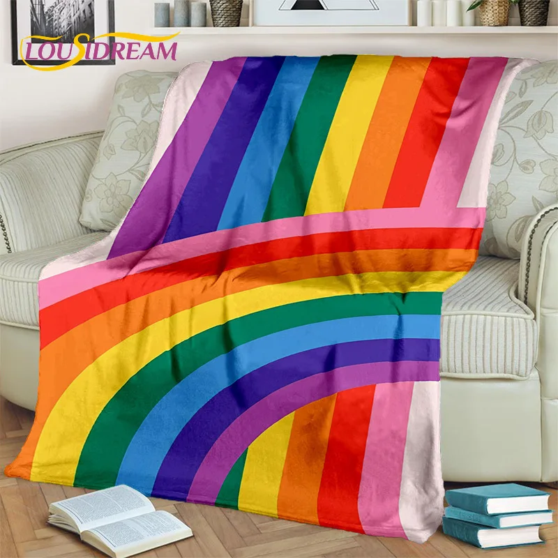 3D Illusion Cartoon Rainbow Colour Blanket,Soft Throw Blanket for Home Bedroom Bed Sofa Picnic Travel Office Cover Blanket Kids