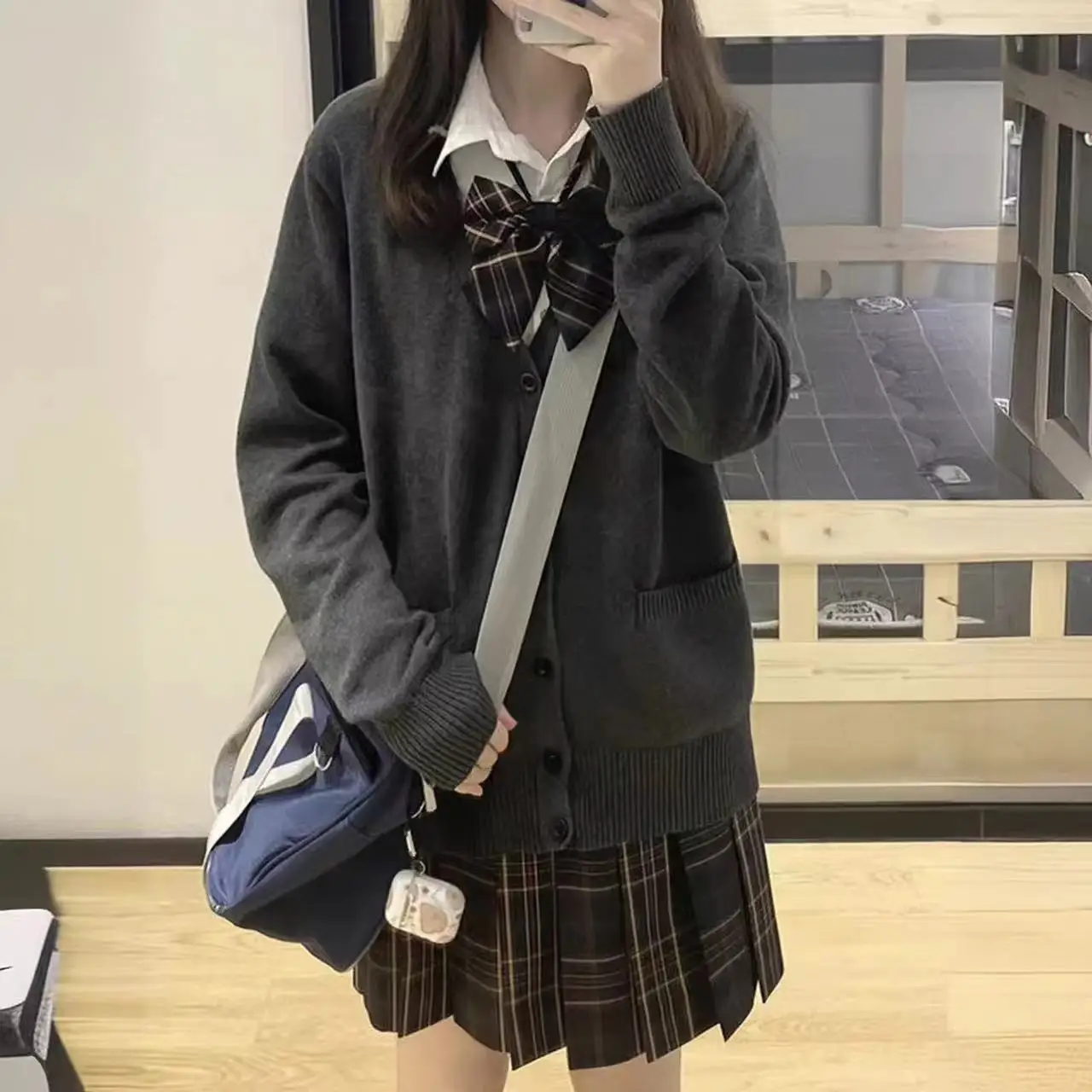 V Neck Long Sleeve Knitted Sweater Cardigan Coat