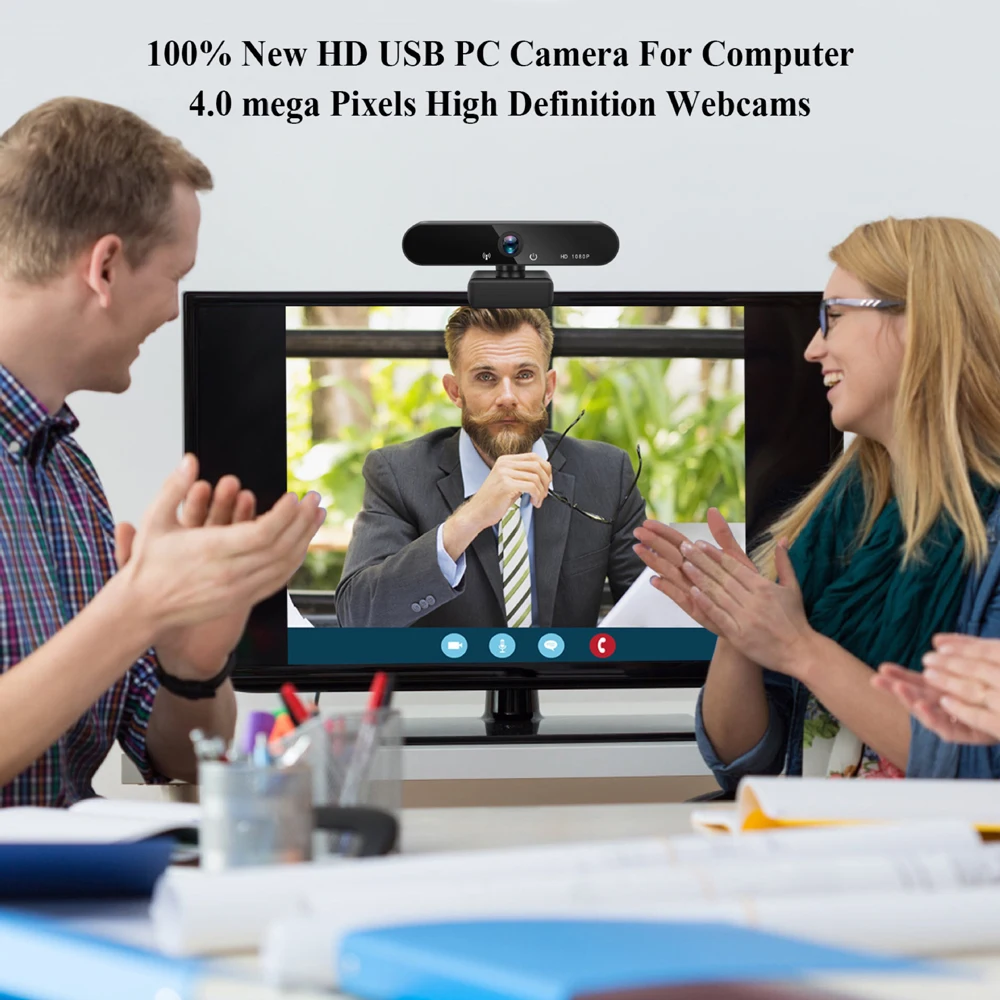 K12 1080P Webcam Full HD Computer PC WebCamera with Microphone Rotatable Cameras for Live Broadcast Video Calling Conference Work
