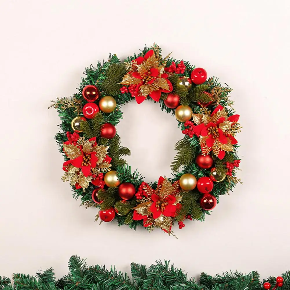 

Durable Artificial Garland Festive Flower Christmas Wreath Indoor/outdoor Garland Decoration for Front Door Window Wall Holiday