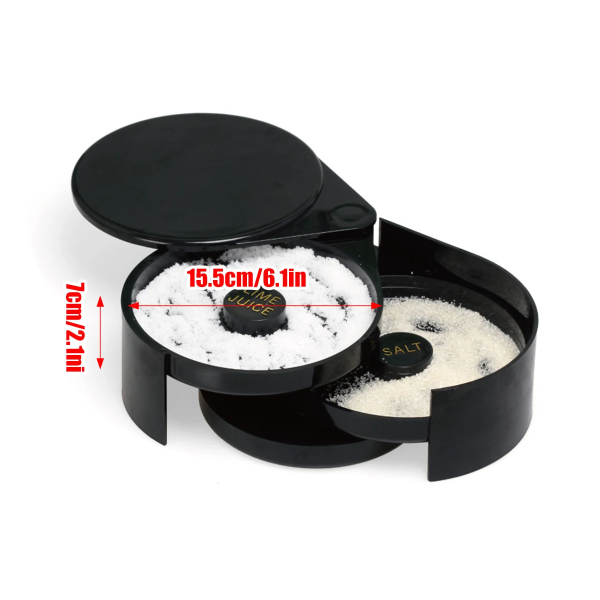 Cocktail Rimming Container 3 Tier Foldable Portable Glass Rimmer for Margarita and Cocktails