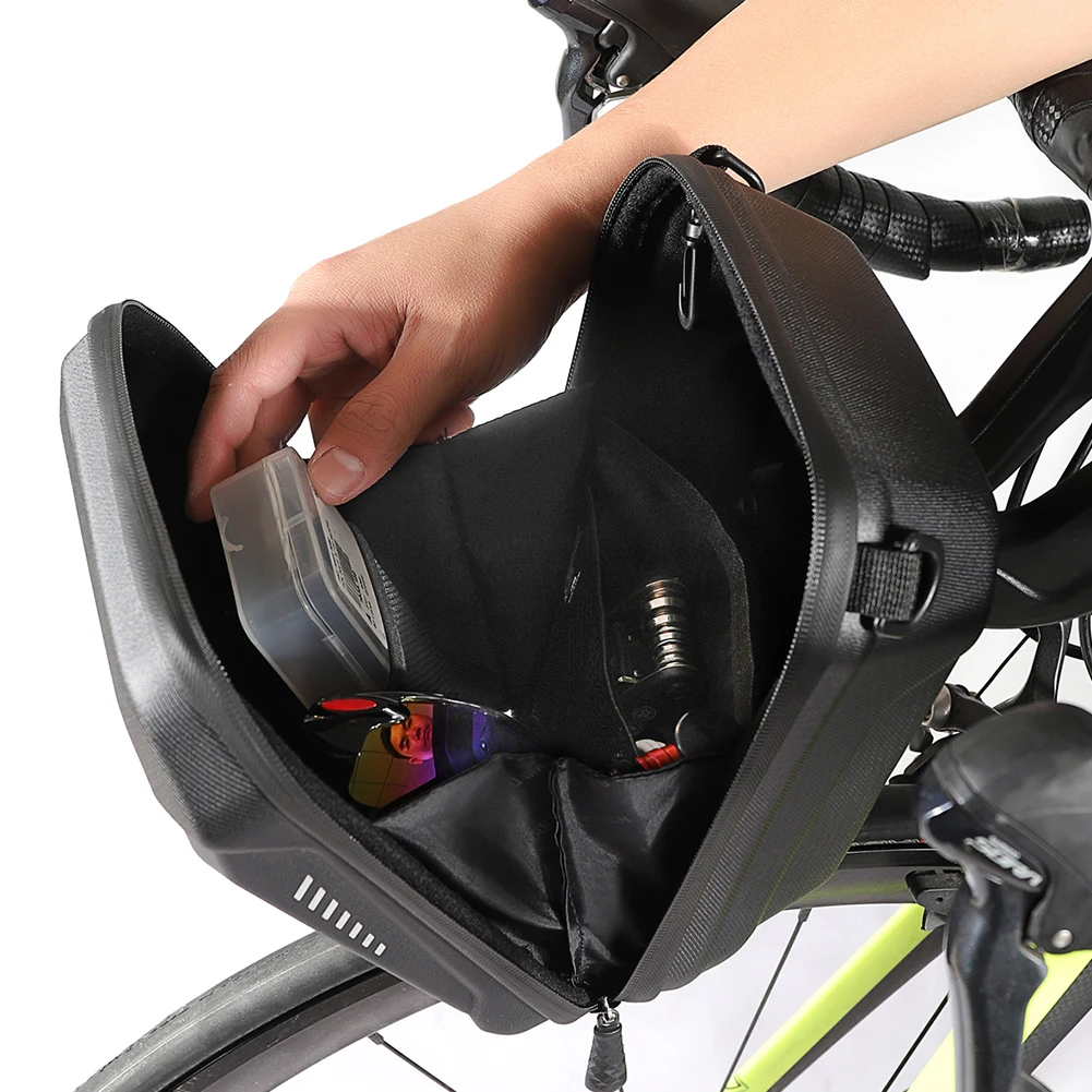 Sacoche Avant Trottinette 3L Imperméable - Noir - Fixation Velcro + Porte-bouteille