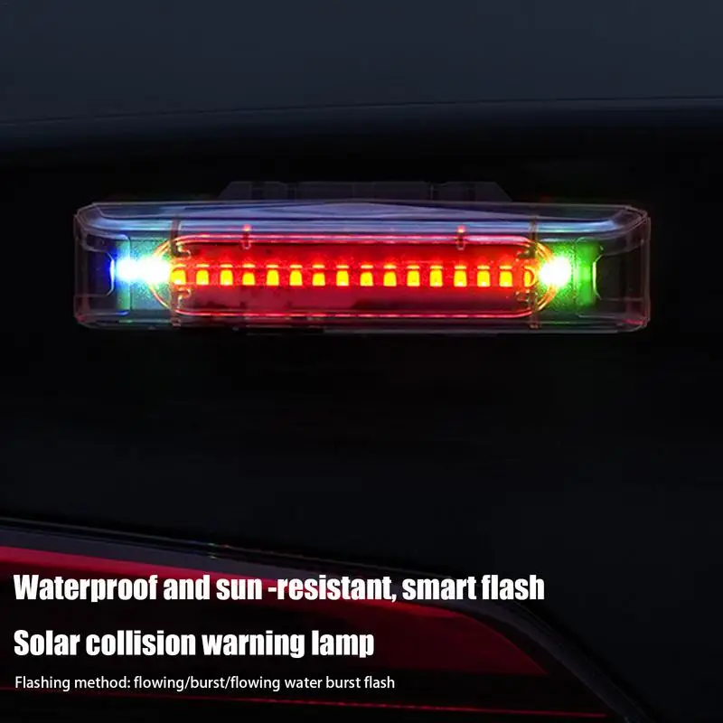 Strobe Lights For Trucks Solar LED Tail Warning Lights Waterproof Safety Lights USB Rechargeable Flash Lights Vehicle Strobe