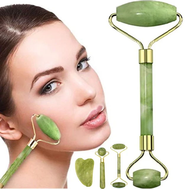 Natural Jade Roller Massager for Face Roller facial liftting Anti-wrinkle Gua Sha Jade Stone Face Massager Beauty Skin Care Tool 1