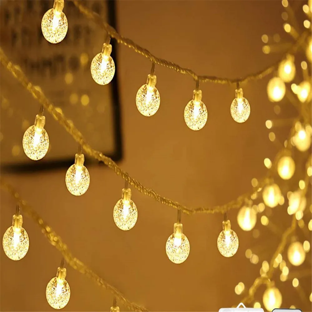 6M 40Led Globe String Lights Fairy Lights AA Battery Operated String Lights Waterproof For Party Patio Garden Christmas Decor