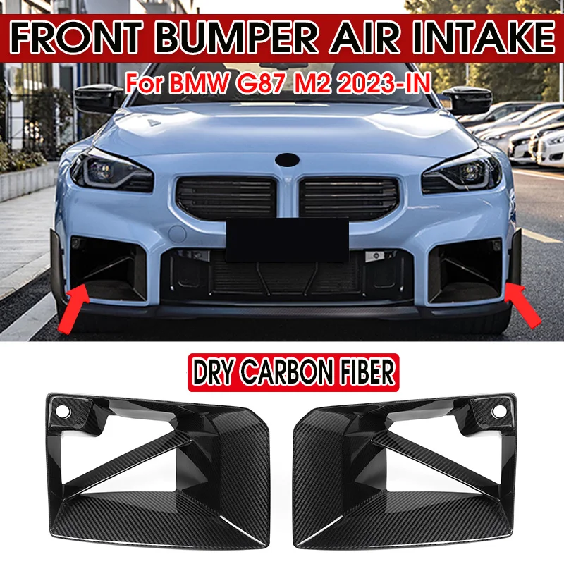 건조 탄소 섬유 앞 범퍼 공기 흡입구 커버 트림 커버, BMW M2 G87 2023-IN MP 스타일 안개등 메쉬 그릴 바디 키트