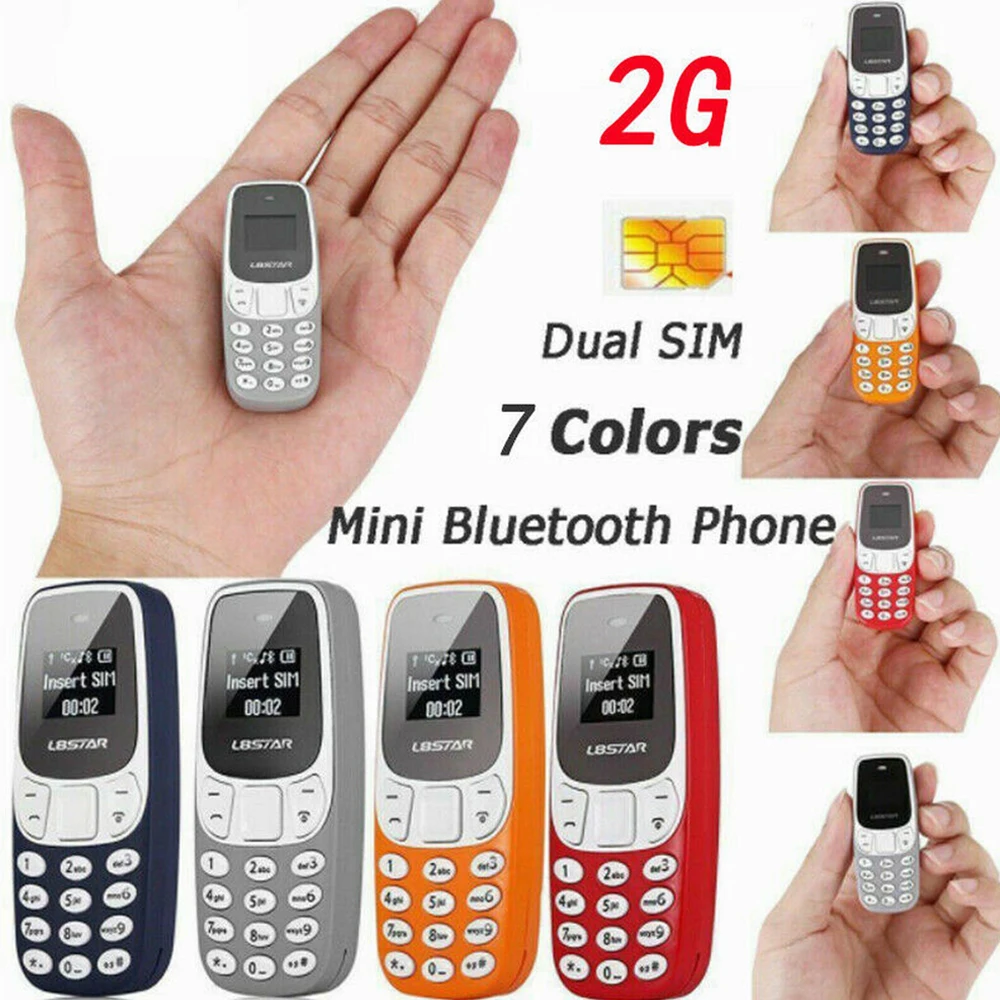 Mini Téléphone Oreillette Bluetooth Autonome Mini Mobile Micro Sim