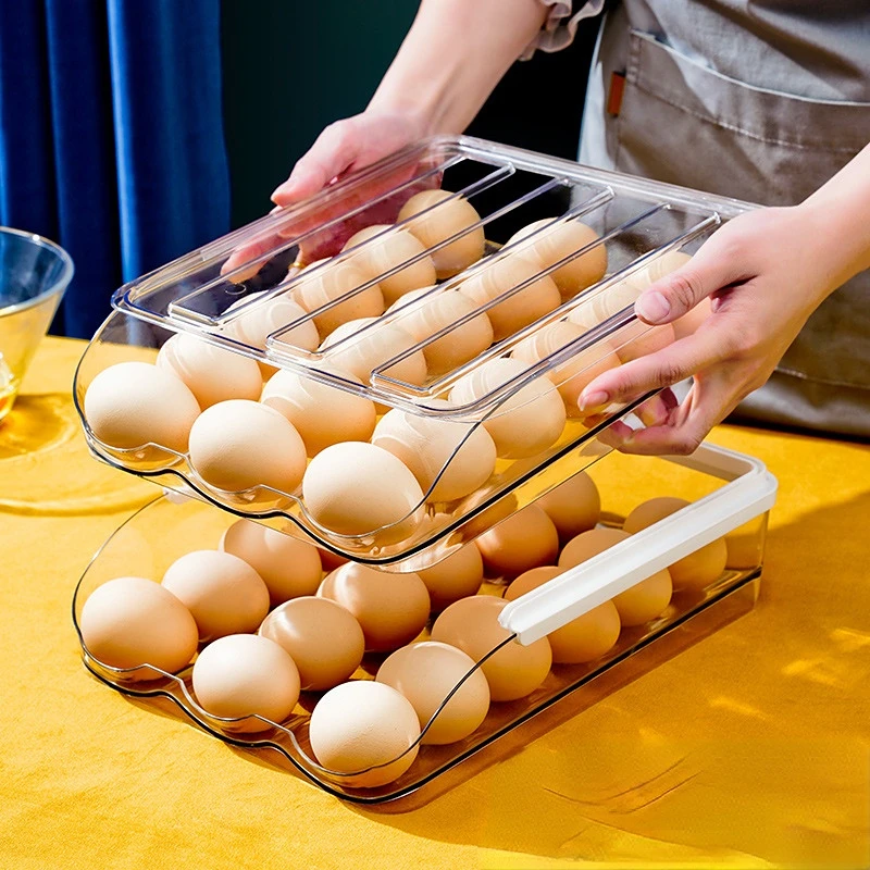 13 Layers Automatic Scrolling Eggs Box 18 Grids Plastic Rolling Egg