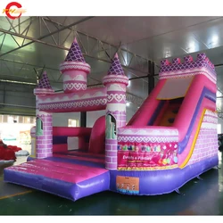 Free Door Shipping 7x4m Pink Princess Castle Inflatable Bouncer with Slide Commercial Bounce Playground with Blower