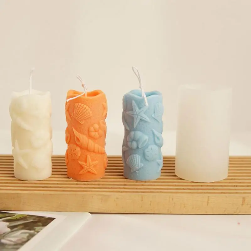 

3D Silicone Cylindrical Embossed Candle Mold DIY Scented Candle Mold Aromatherapy Epoxy Casting Gypsum Clay Mold Home Decor