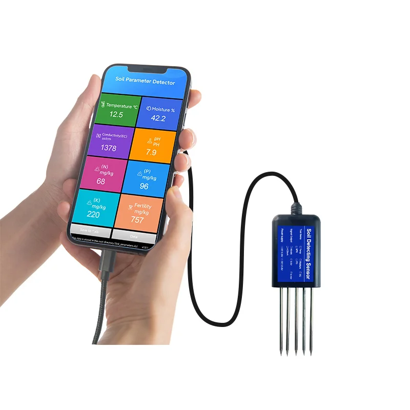 Gemho Factory 휴대용 USB 타입 토양 센서, 무료 안드로이드 앱 데이터 읽기, C타입, 가장 저렴한 토양 종합 센서, 8 인 1