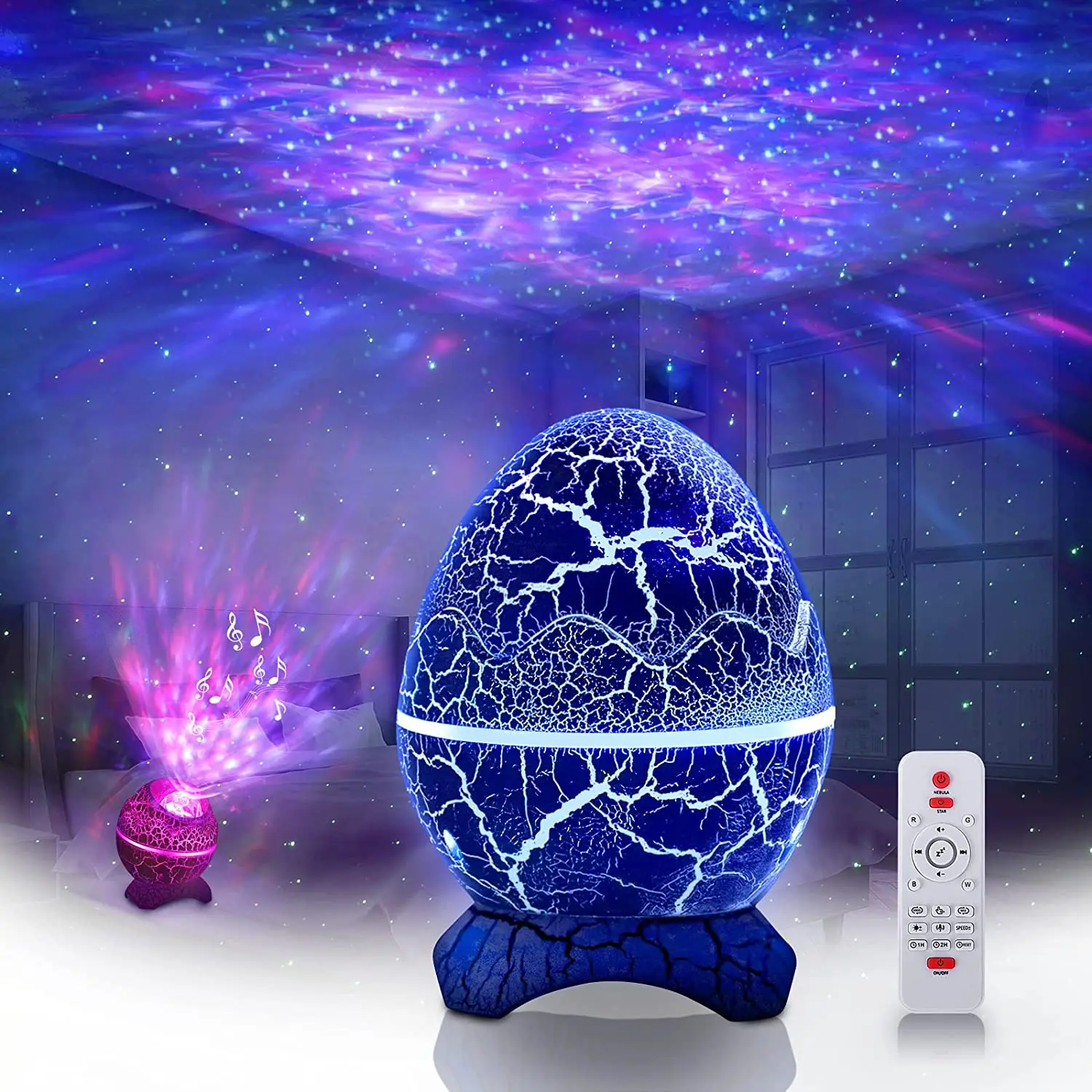 Galaxy Starry Projector Night Light Decoration Bedroom for Home White Noise Sleep Children Gift Lamp | Лампы и освещение